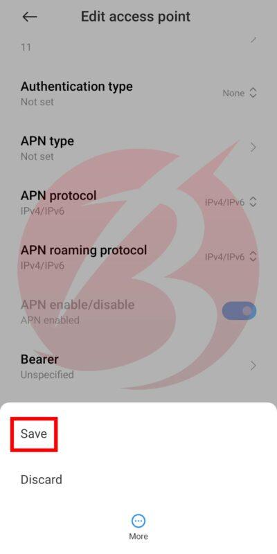 تنظیم APN سیم کارت در گوشی های اندرویدی - ذخیره کردن تنظیمات APN