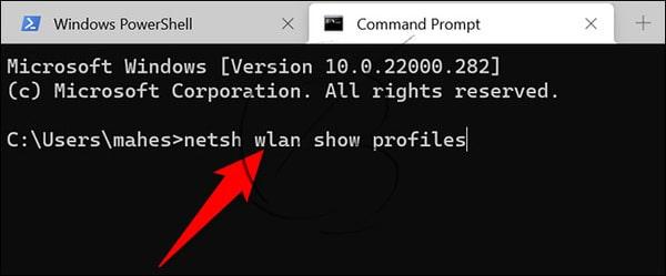 رمز وای فای باید دستور netsh wlan show profiles
