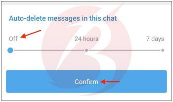 استفاده از قابلیت حذف خودکار پیام در تلگرام اندروید