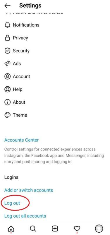 تنظیمات حساب کاربری اینستاگرام